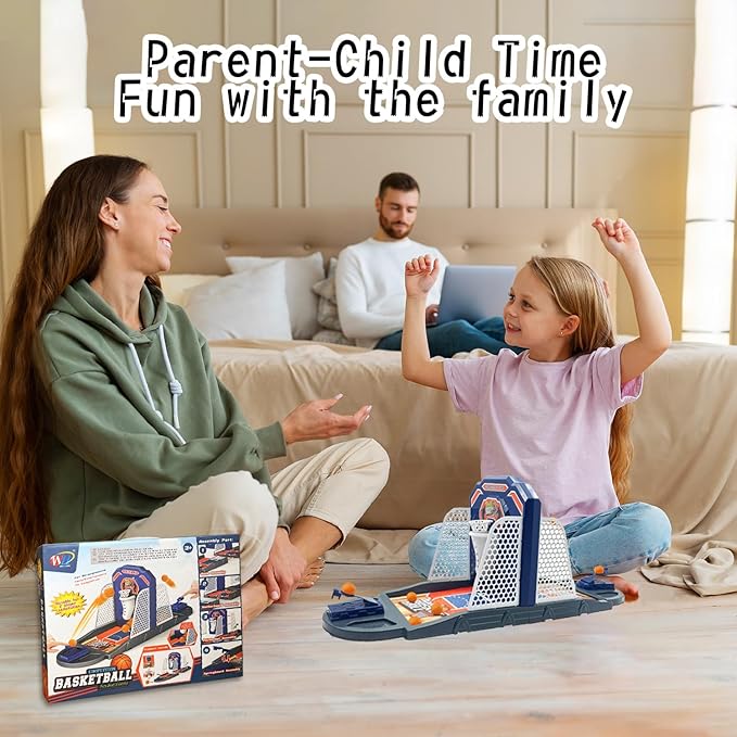 Basketball Shooting Game Toy, Funny Shooting Game, Desktop Table Basketball Games Set, Fast and Frenzied Launching ball - Including 1 Basketball Stand and 10 Balls, Gift for Kids 3 4 5 6 7 8 Year Old