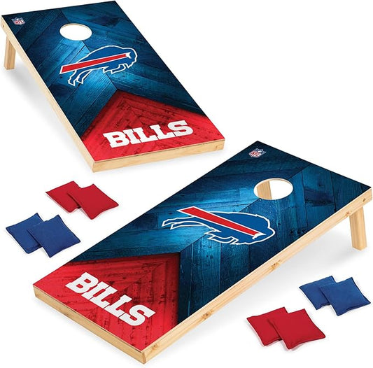 Wild Sports NFL Football 2' x 4' Regulation Size Solid Wood Cornhole Set with Direct Print HD Team Graphics Great Gift for Any Football Fan! Bean Bag Toss Family Outdoor Game