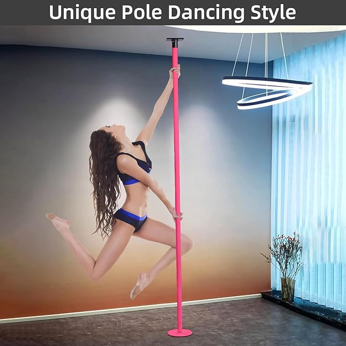 PRIOR FITNESS Permanent Fixed Dance Pole Kit, Professional 45mm Spinning & Static Dancing Pole Heavy-Duty Steel Pole Dance for Home, Adjustable Height Excellent for Home Exercise Studio Club Gym