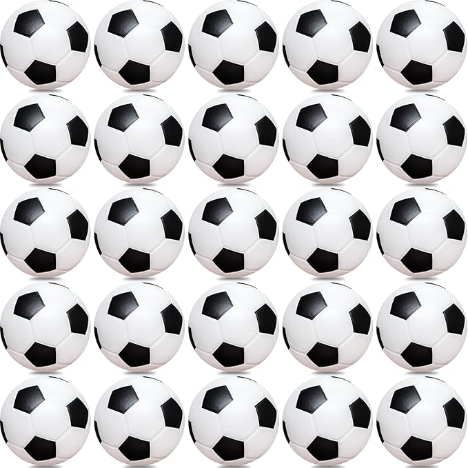 60 Pcs Mini Soccer Stress Balls Soccer Party Favor 2.5'' Inch Mini Foam Sports Ball Squeeze Ball Kids Adults Anxiety Stress Relief for School Carnival Reward Party Bag Gift Fillers