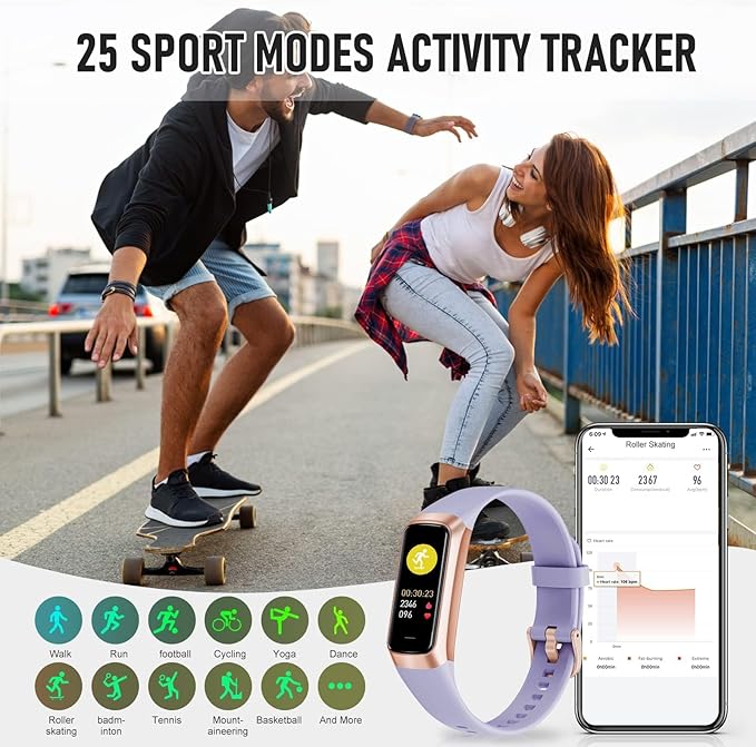 Fitness Tracker, Blood Pressure Watch with 24/7 Heart Rate, Step Counter for Walking, Step Trackers Activity Pedometer for Women Men Android iOS