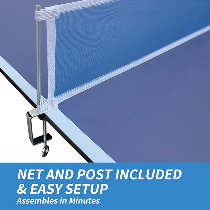 7/8/9ft Mid-Size Ping Pong Conversion Top with Net Set for Billiard and Pool Tables - Regulation Top Converts Billiards into Ping Pong Table Blue/Green/Black