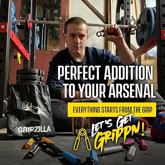 GRIPZILLA Grip Strength Trainer 50-300lb, Hand Gripper Strengthener Workout Kit,Metal No Slip Heavy Duty Hand Strengthening Device, Forearm Exerciser and Wrist Strengthener