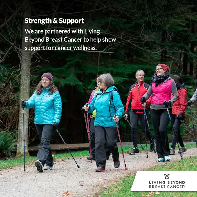 Urban Poling - Urban Poles 4Life - Lightweight, Aluminum Nordic Walking Sticks - Pink & Silver - 1 Pair – for Users 4'2"–6'2" - Collapsible & Adjustable Hiking Gear