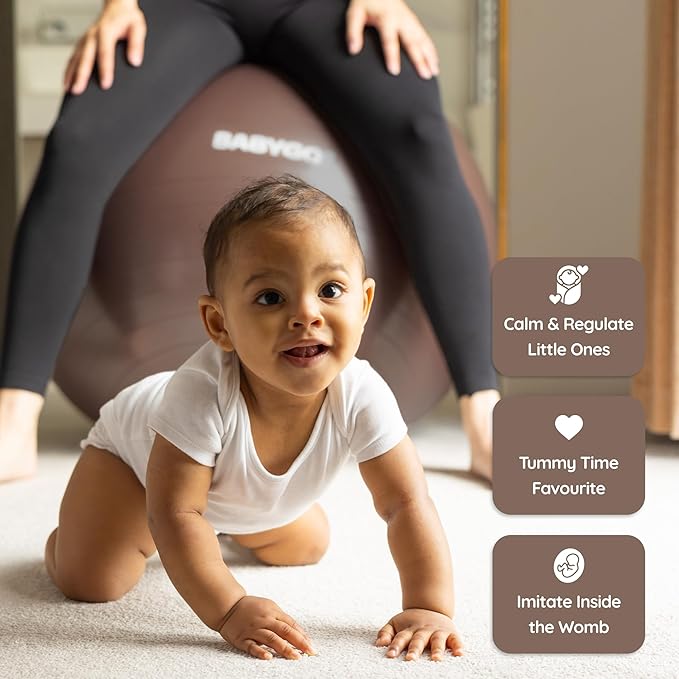 BABYGO Birthing Ball - Pregnancy Yoga Labor & Exercise Ball & Book Set Trimester Targeting, Maternity Physio, Birth & Recovery Plan Included Anti Burst Eco Friendly