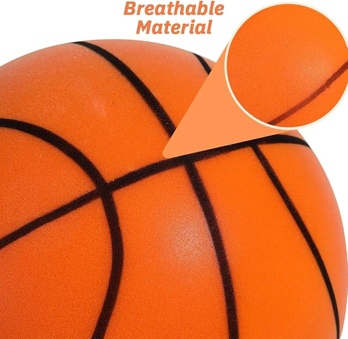 novelinks Silent Basketball Indoor Noiseless Basketball Higher Bounce Training Quiet Ball PU Foam Ball for Indoor Training and Activities