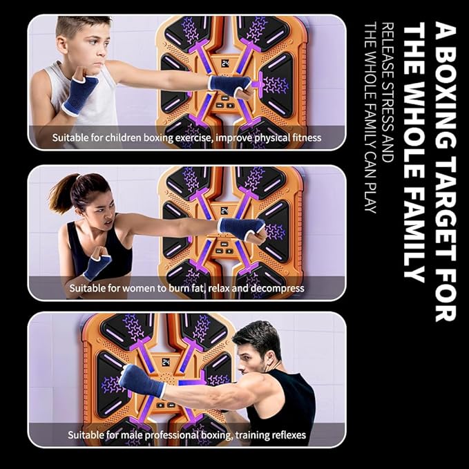 Music Boxing Machine With Gloves, Wall Mounted Intelligent Trainer for Kids, Game Equipment Workout Punching Machine for Teenagers Boys Girls Gifts