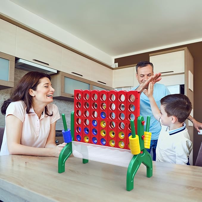 Aywewii 1.9 Feet Giant 4-to-Score Connect Game Set for Kids and Adults 4-in-A-Row Jumbo Yard Game Large Outdoor Toys Big Family Games Birthday Gifts for Toddler Boys Girls Ages 3+ Year Old