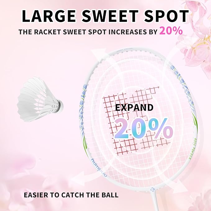 Badminton Racket Carbon Fiber, Badminton Racquet Set with Cover, Badminton Professional Racket Durable for Beginners Outdoor Games Gym