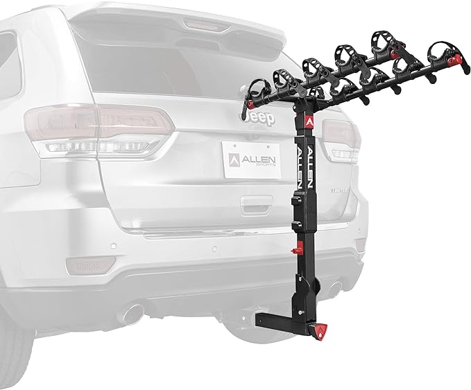 Allen Sports Premier Locking Quick Release 5-Bike Carrier for 2 in. Hitch & CURT 13105 Class 3 Trailer Hitch, 2-Inch Receiver, Exposed Main Body, Fits Select Toyota Sienna, Gloss Black Powder Coat