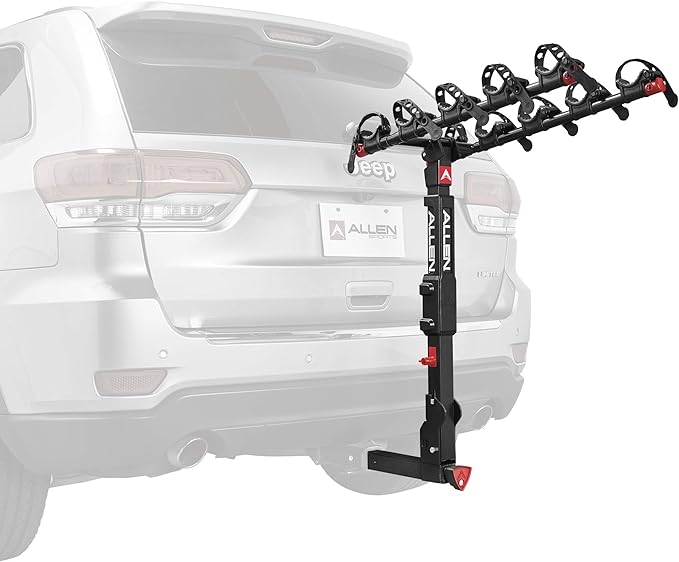 Allen Sports Premier Locking Quick Release 5-Bike Carrier for 2 in. Hitch, QR555 & Master Lock Bike Lock Cable, Set Your Own Combination Bicycle Lock, Black