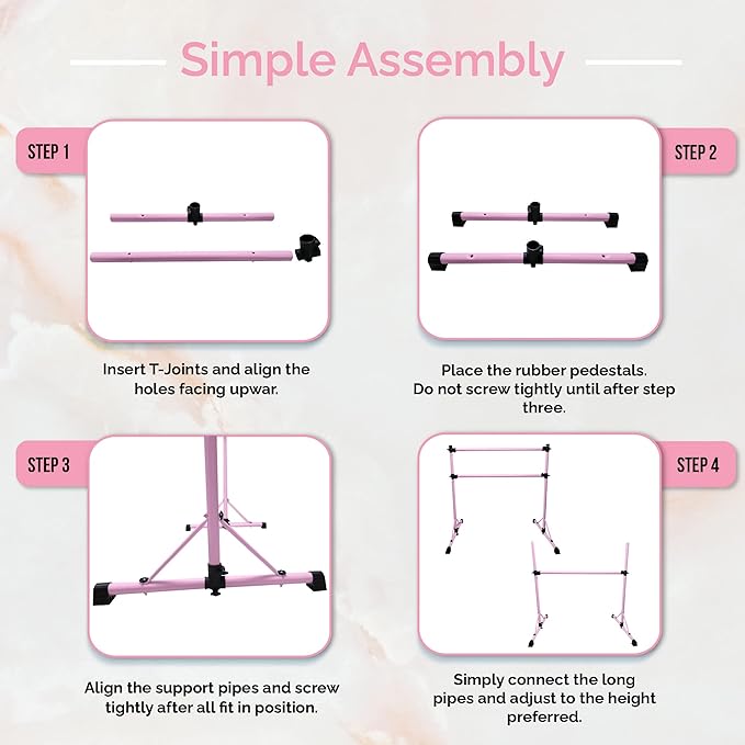 New & Improved 4 Ft Steel Double Ballet Barre with Carry Bag and Beginner Guide,Adjustable&Portable Ballet Barre for Home and Gym,Quality Ballet bar Anti-Wobble,Stretching Dance bar