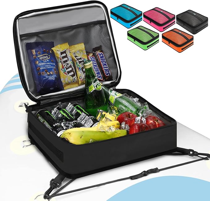 Paddle Board Cooler Bag, Waterproof Surf Sup Deck Cooler Bag Insulated Leakproof 10 Cans, Sup Paddle Board Accessories Bag for Stand Up Paddleboard and Kayak