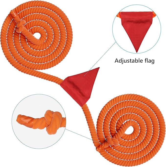 X XBEN Tug of War Rope with Flag for Kids 60FT, Teens and Adults, Soft Cotton Rope Games for Team Building Activities, Family Reunion, Birthday Party Orange