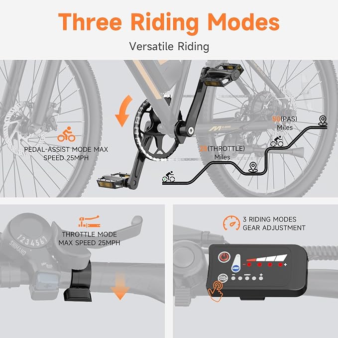 Folding Electric Bike for Adults - 750W Motor Ebikes, Adjustable Seat Electric Bike, 3 Riding Modes, Dual Suspension E-Bike for Commuting & Leisure Rides