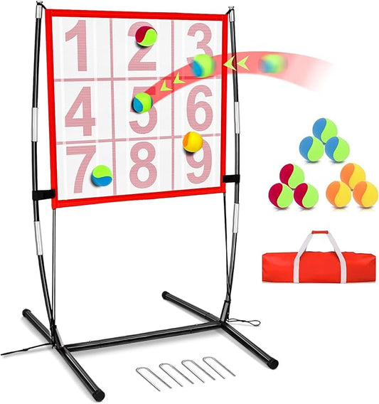 Dart Board for Kids, Kids Dart Board Set with Sticky Balls/Support Frame, Indoor/Sport Outdoor Fun Party Play Game,Easy Set Up and Included Carry Bag