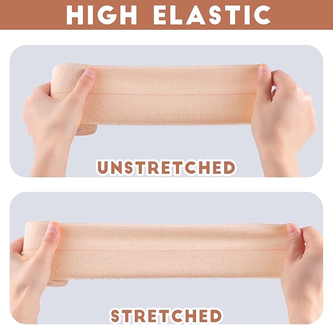 Tondiamo 8 Rolls Elastic Adhesive Bandage Tape Medical Bandage Wrap Athletic Sports Tape Flexible Stretch Skin Bandages Strips for Ankle, Knee, Wrist Sprains Animal Pets(4 Inch X 5 Yard)