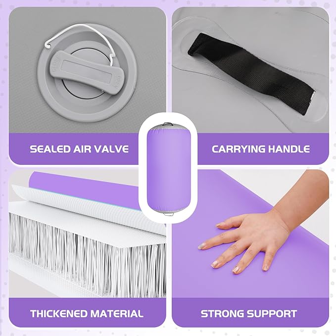 Inflatable Gymnastics Air Roller Set, Tumble Rolling Air Roller Gymnastics Barrel with Electric Pump for Kids Adults Home Outdoor Gymnastic Training Cheerleading Yoga