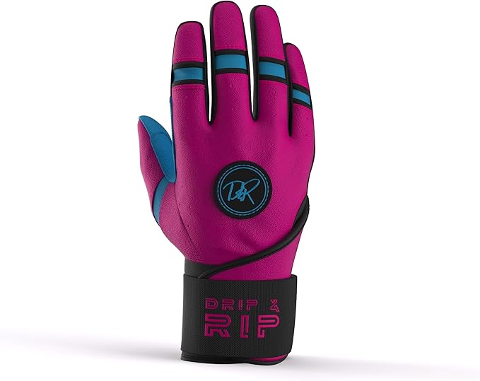 Drip & Rip Baller Series - Youth Batting Gloves + Adult Batting Gloves - for Softball and Baseball - Long Cuff Style for Men and Youth