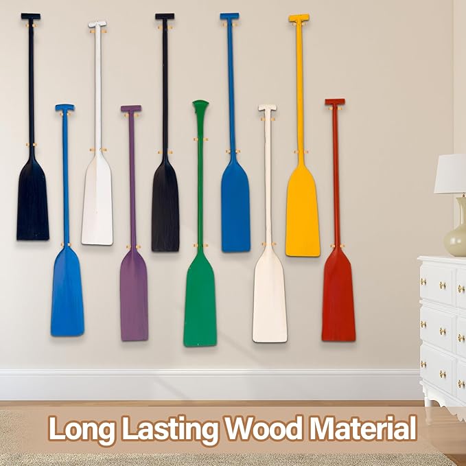 Kayak Paddle Holder, Kayak Oar Holder to Keeper Hanging Oar for Wall Decor, Paddle Storage Rack, Wooden Board Accessories for Sup Canoe Dragon Boat Paddles
