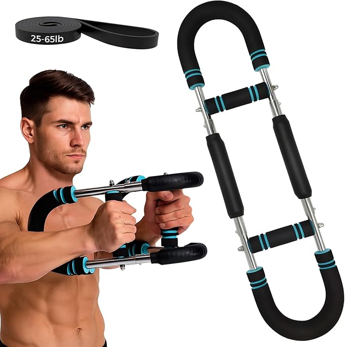 Twister Arm Trainer for Men & Women, 66-110lb Adjustable Chest Workout Equipment for Arms, Chest Muscle Trainer , Detachable Muscle Trainer for Home Gym with Resistance Band