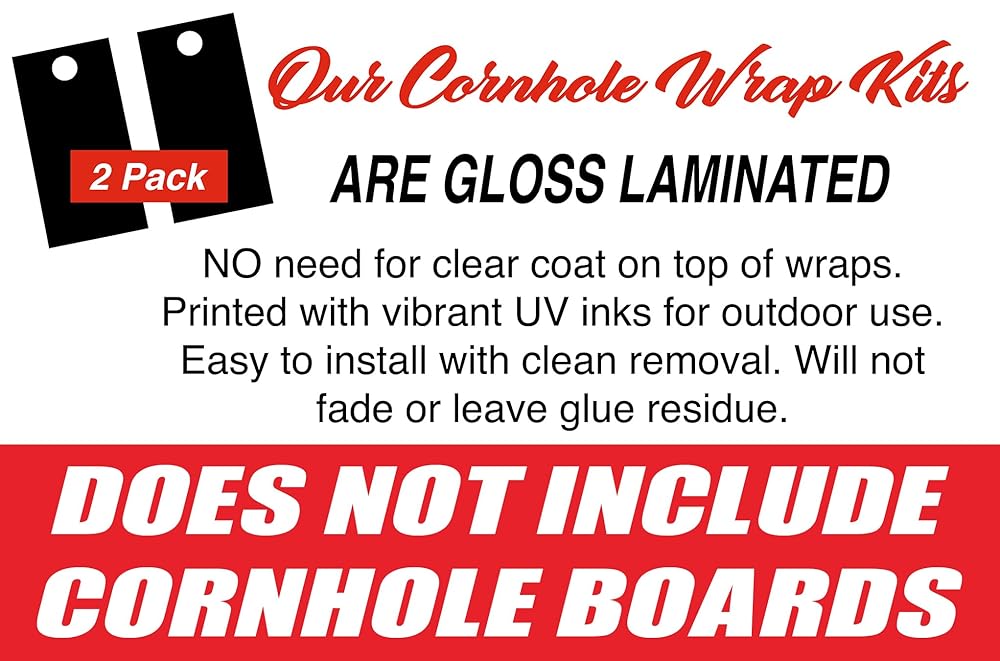 Cornhole Board Wraps 529 - Mr. & Mrs. Wood Wedding Cornhole Game Graphic Decals - Includes Application Squeegee - Set of (2) 25" x 49" Wraps with Gloss Laminate