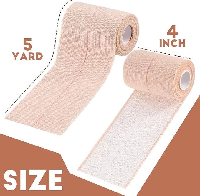 Tondiamo 8 Rolls Elastic Adhesive Bandage Tape Medical Bandage Wrap Athletic Sports Tape Flexible Stretch Skin Bandages Strips for Ankle, Knee, Wrist Sprains Animal Pets(4 Inch X 5 Yard)