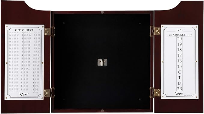 Viper Hudson Sisal/Bristle Steel Tip Dartboard Cabinet, Mahogany Finish