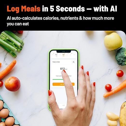 ExerScale AI Smart Scale with Body Weight Prediction, BMI, Body Fat, Muscle Mass, Workout, Food Tracking, Bluetooth Digital Scale with 8 Electrodes, High Accuracy Health Analyzer by EXERCHAIN - Black