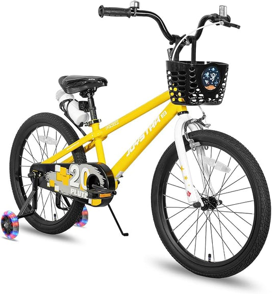 JOYSTAR Pluto 12 14 16 18 20 Inch Kids Bike with Light Up Training Wheels, Kids' Bicycle for Boys Girls Age 3-12 Years, Children Bikes, Multiple Colors