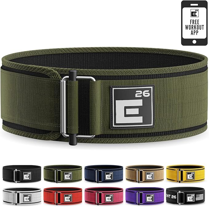 Element 26 Self-Locking Weight Lifting Belt - Premium Weightlifting Belt for Serious Functional Fitness and Olympic Lifting Athletes - Lifting Support for Men and Women - Deadlift Training Belt