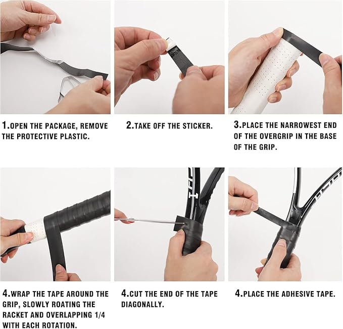 LK Sports Tennis Racket Grip Tape, 12 Pack, Absorbent and Anti-Slip Tennis Overgrip, Precut Soft Pickleball Paddle/Badminton Wrap Grips Tape