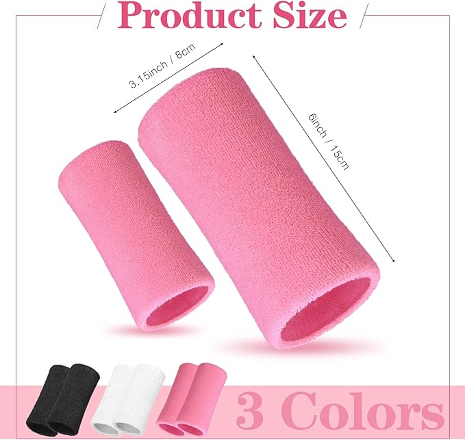 WILLBOND 6 Inch Wrist Sweat Bands for Men Women Tennis Elastic Athletic Long Sweatband Wrist Absorbent for Basketball Tennis Running Outdoor Activity