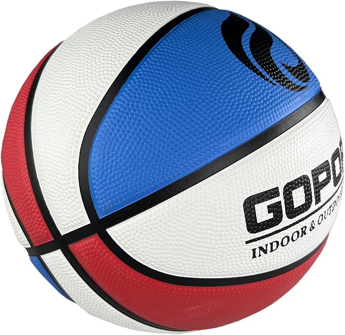 Size 5(27.5") Youth Premium Rubber Basketball for Kids Indoor Outdoor Basketball with Needle, Pump and Carry Bag