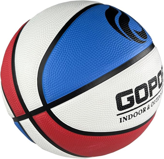 Size 5(27.5") Youth Premium Rubber Basketball for Kids Indoor Outdoor Basketball with Needle, Pump and Carry Bag