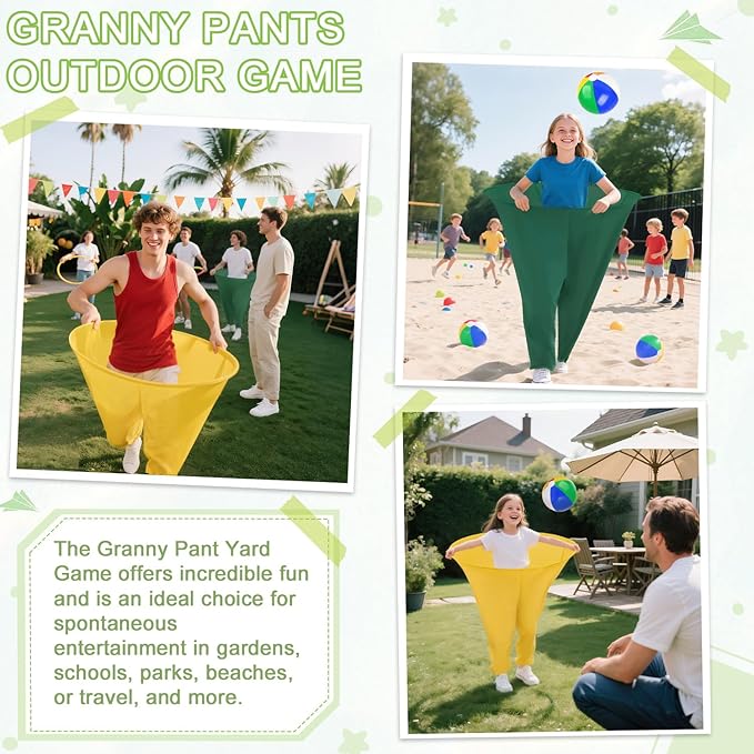 Granny Pants Yard Game Freaky Party Games Pants with Bouncy Balls and Air Pump Oversized Granny Pants Outdoor Game for Adults and Family Interactive Throwing Game for Group Gatherings