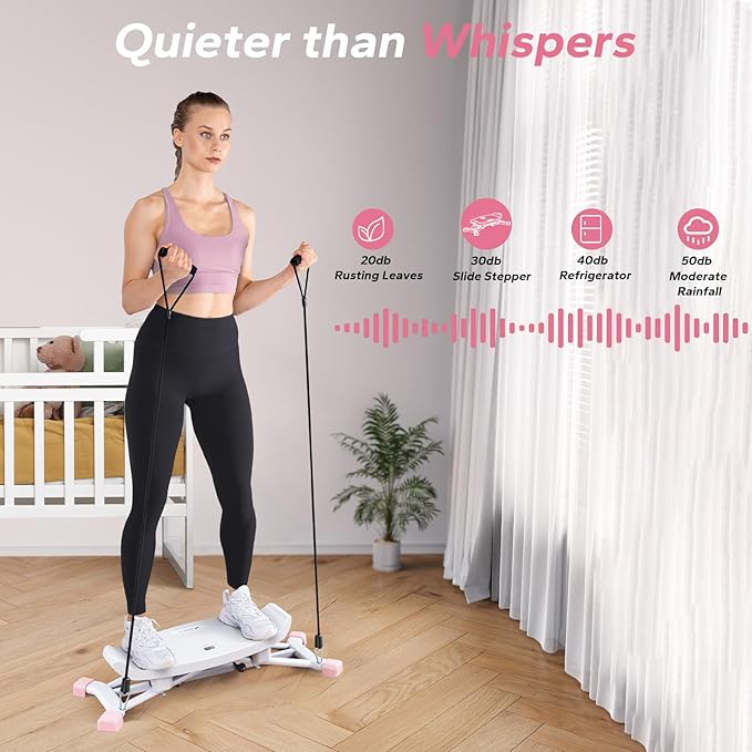 MERACH Balancing Machine for Full Body Workout, Sliding Ski Simulator with Resistance Bands, 300 LBS Loading Capacity Exercise Workout Equipment for Women﻿(Black)