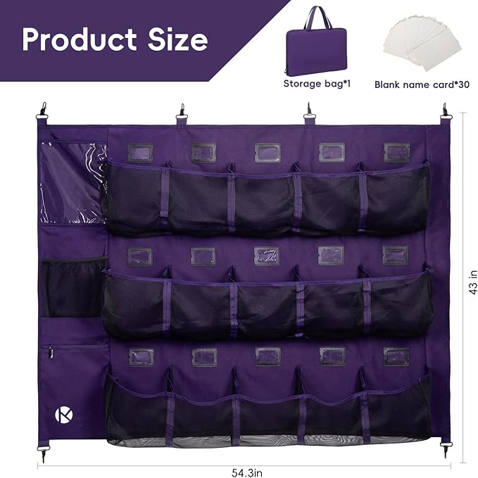 Baseball/Softball Dugout Organizer - 15+ Helmet & Glove Storage Bag, Military-Grade 900D Fabric & 6 Reinforced Steel Hooks