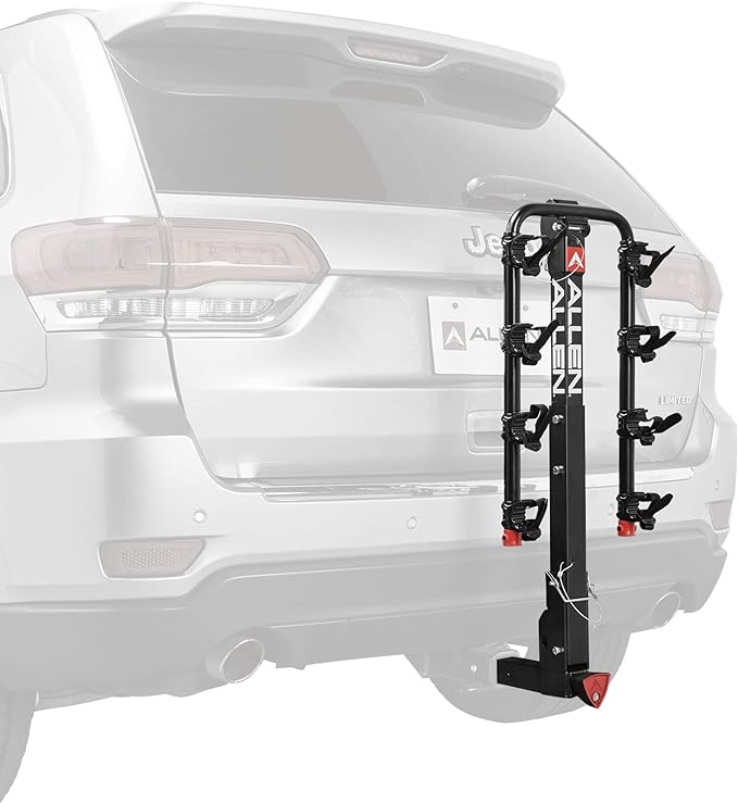 Allen Sports Deluxe Locking Quick Release 4-Bike Carrier for 2 Inch Hitch, Model 542QR, Black