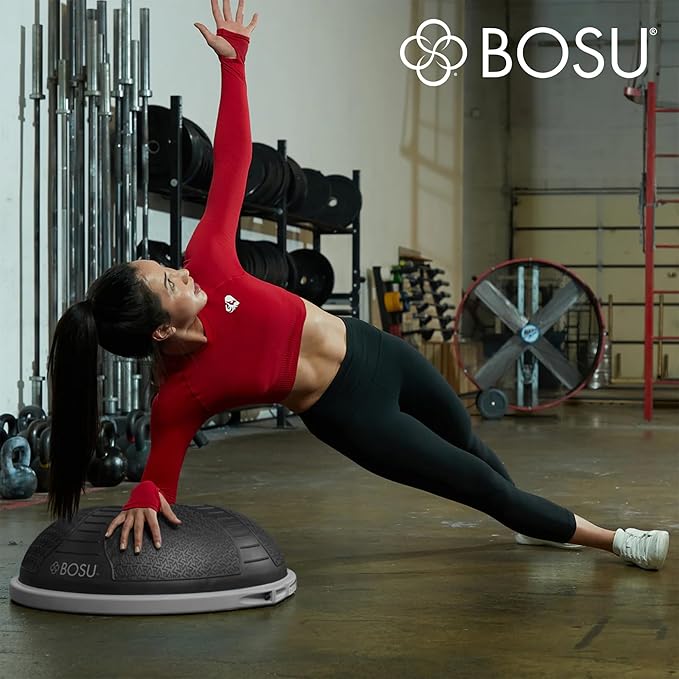 Bosu Half Ball Home Balance Exercise Trainer for Strength and Flexibility Workouts with Built to Last Burst Resistant Material and Hand Pump