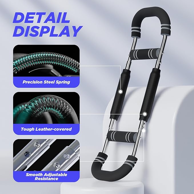 Twister Arm Trainer, Adjustable Chest Workout Equipment, Twister Arm Chest Exerciser Home Gym Strength Trainer, Portable Detachable Spring Workout Bar Home Fitness Equipment