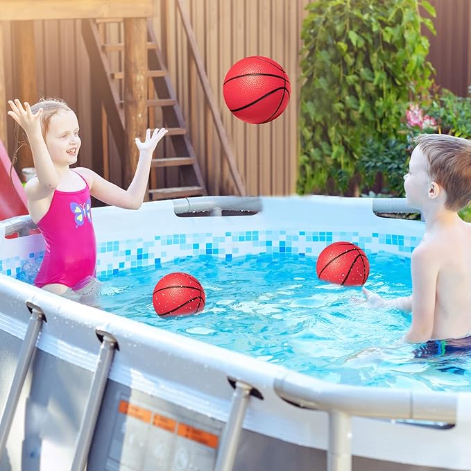 Mini Basketballs,3 Pack 6" Inch Small Basketball Set with Pump Over The Door Mini Hoop Basketball Replacement Toy for Toddlers,Kids,Teenagers for Pool,Indoors,Outdoors