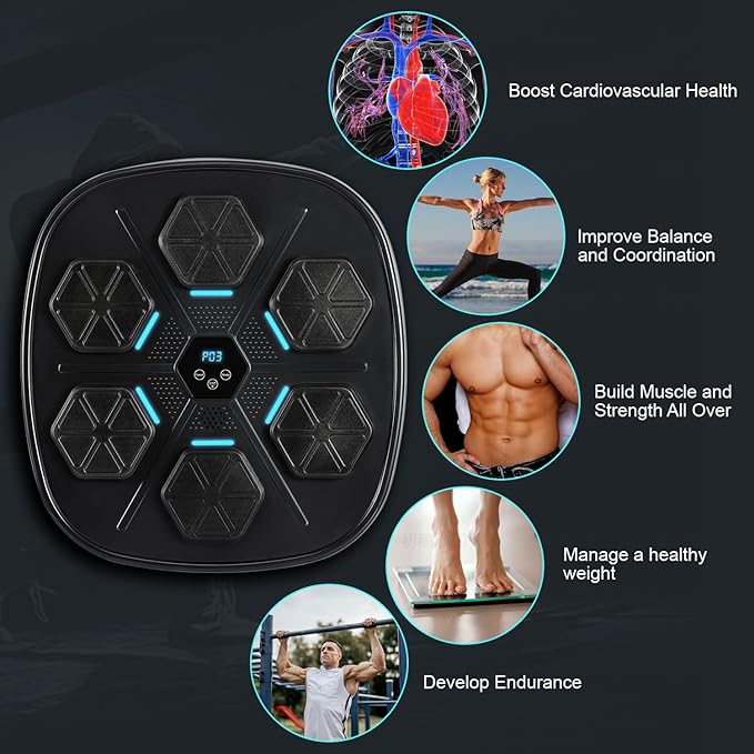 Music Boxing Machine,Boxing Music Machine with Boxing Gloves,Boxing Music Workout Machine,Smart Music Boxing Machine,Boxing Wall Target,9-Level Modes Adjustment (2024Upgrade_Boxing)