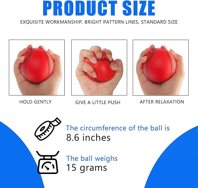 GKK Foam Baseballs 12 Pack Soft Baseballs for Youth Teenager Players Sports Foam Baseballs Training Balls for Hitting and Indoor or Outdoor Play