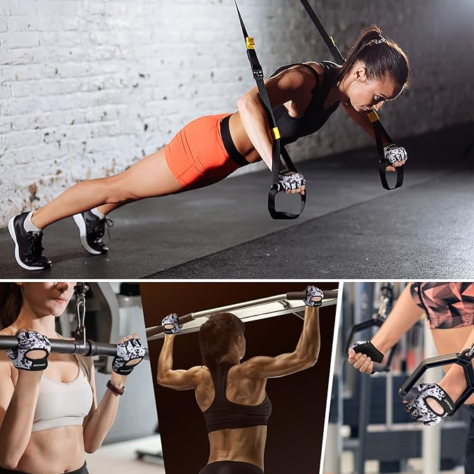 Minimal Weight Lifting Gloves,Short Micro Workout Gloves Grip Pads with Full Palm Protection & Extra Grip for Men Women Weightlifting,Gym,Exercise Training