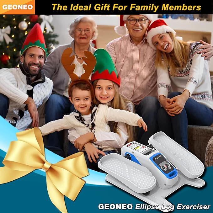 Under Desk Elliptical Machine, Electric Ellipse Leg Exerciser for Senior, Quiet and Compact Electric Seated Pedal for Home with Display Monitor, Remote Control and 12 Adjustable Speeds