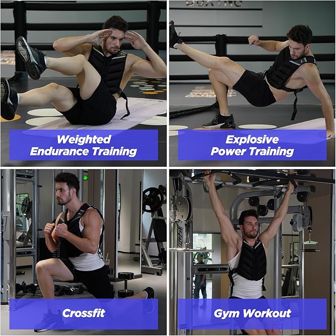 Weighted Vest,10lb/15lb/20lb Weight Vest with Reflective Stripe,Body Weight Vests for Men,Women Gym Home,Workout,Strength Training,Fitness,Running,Training