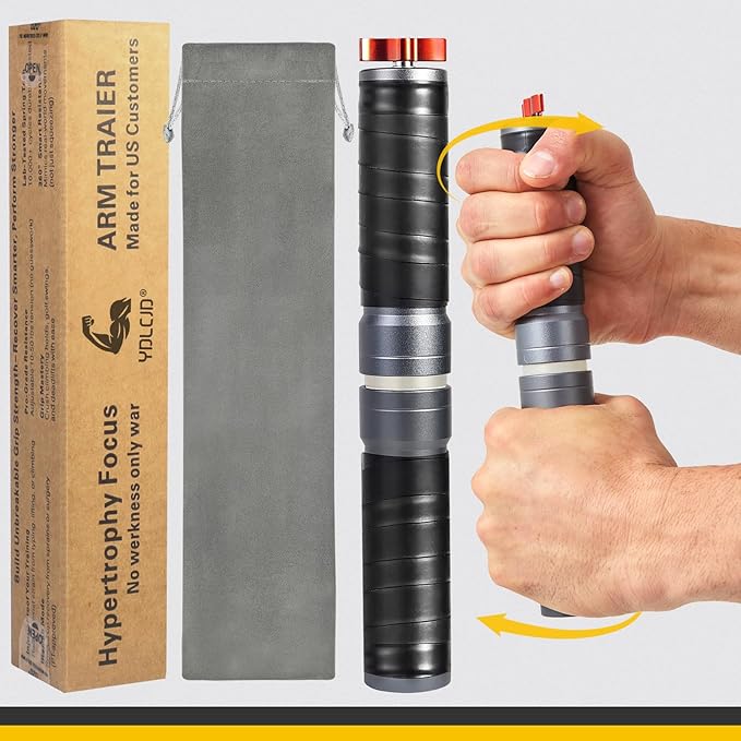 grip strength trainer, Adjustable Metal Design with Silicone Handle,Forearm strengthener Tool for Physical Therapy, Recovery（Red knob）