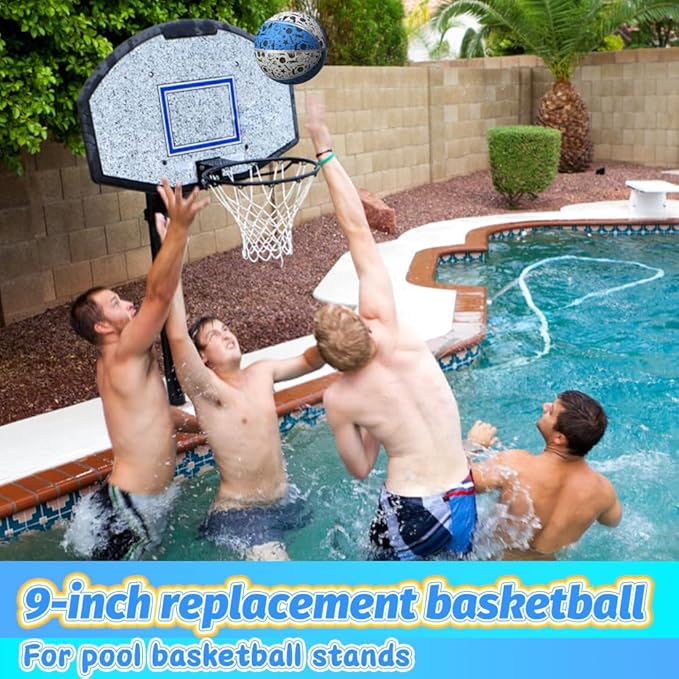 Dilabnba 9" Large Basketball Toy for Kids Adults, Mini Basketball for Outdoor Hoops, Anti-Slip Textured Grip, Pool Ball for Swimming Pool Hoops, Beach Balls Sand Toy for Indoor Yard (Size 6 Blue)
