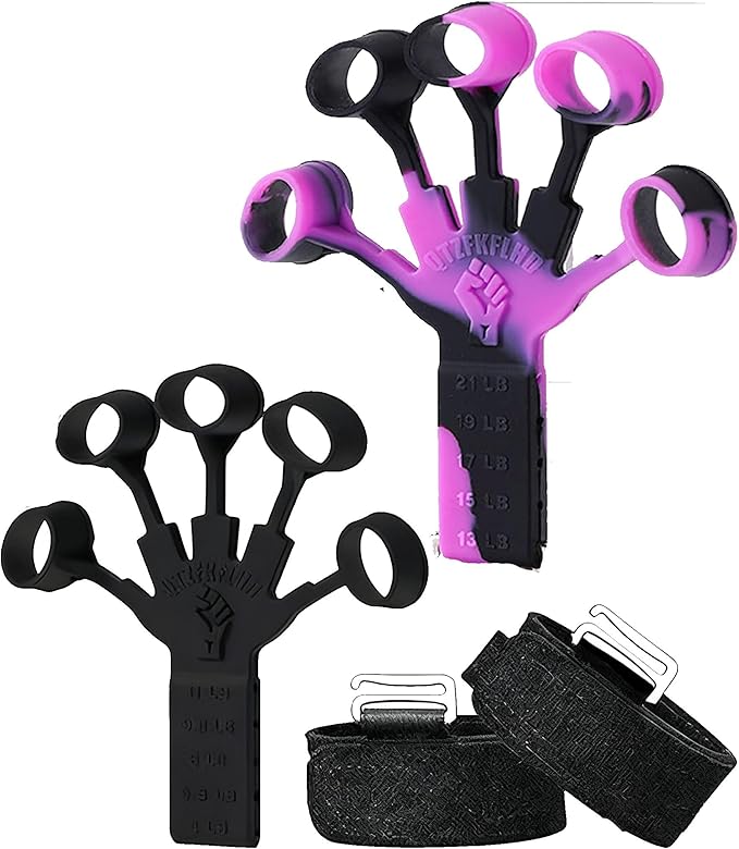 Grip Strength Trainer with Forearm Strengthener, Hand Grip Strengthener, Hand Extension Exerciser, Stress Relief Ball and Hand Grip Strengthener for Muscle Building and Injury Recover(5 PCS)